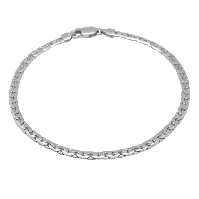 Bracelet Carador or blanc 750/000 maille haricot 