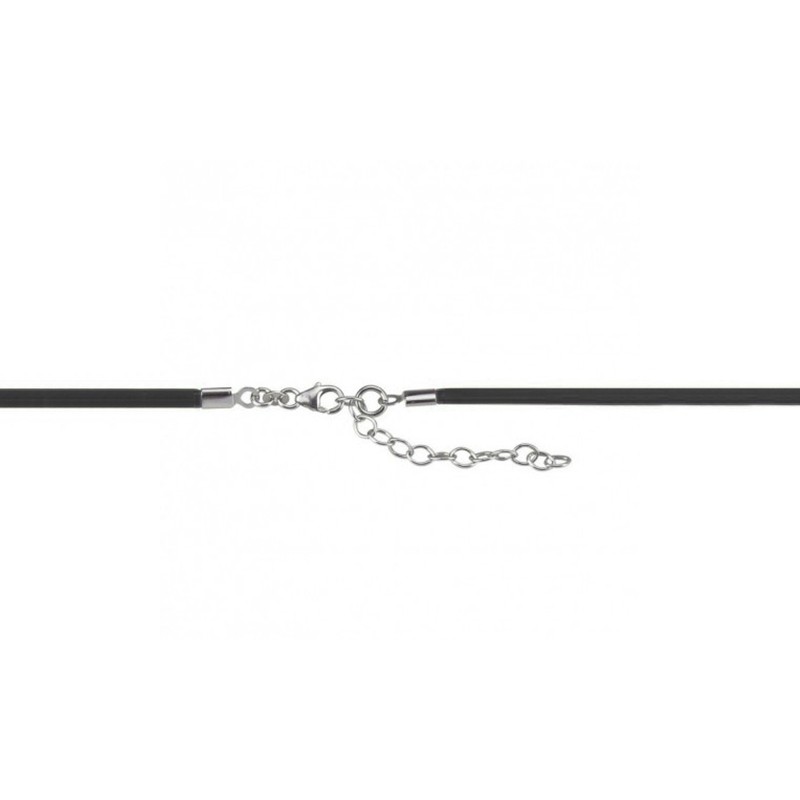 Collier  Una Storia cordon noir et  argent 925/000 CORCONO