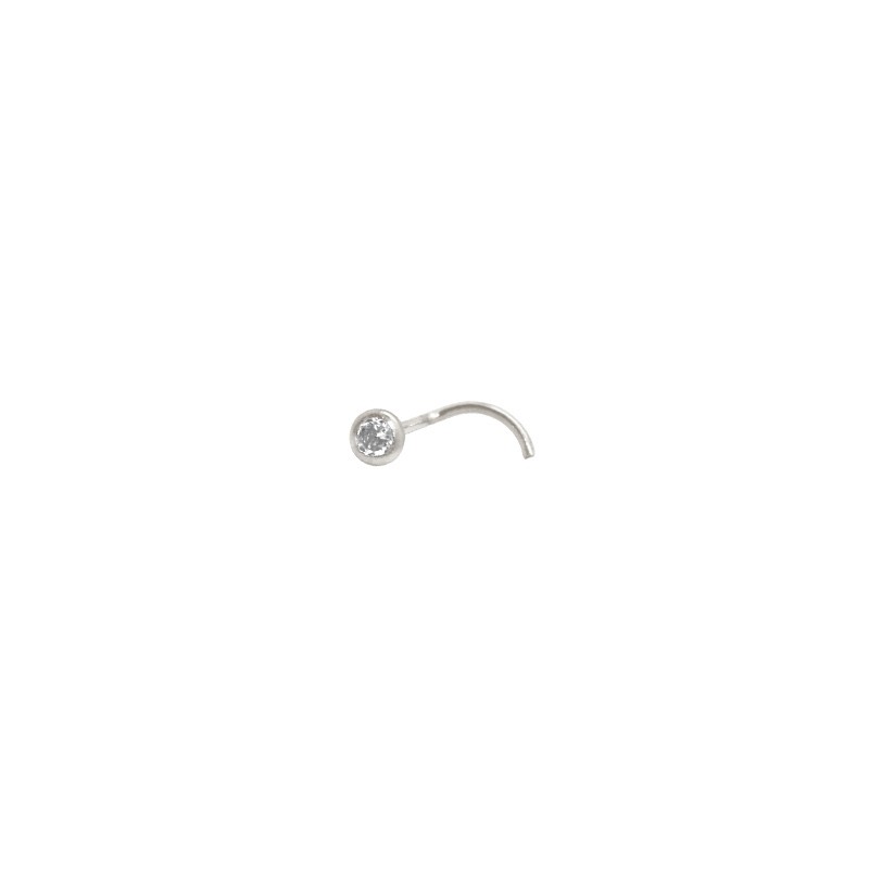 Piercing de nez de chez carador en  or blanc 750/000, oxyde de zirconium serti clos