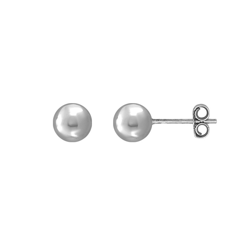Boucles d'oreilles Carador boule 6 mm en or blanc 750/000