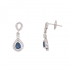 Boucles d'oreilles pendantes goutte CARADOR or blanc 750/000  saphir et diamants