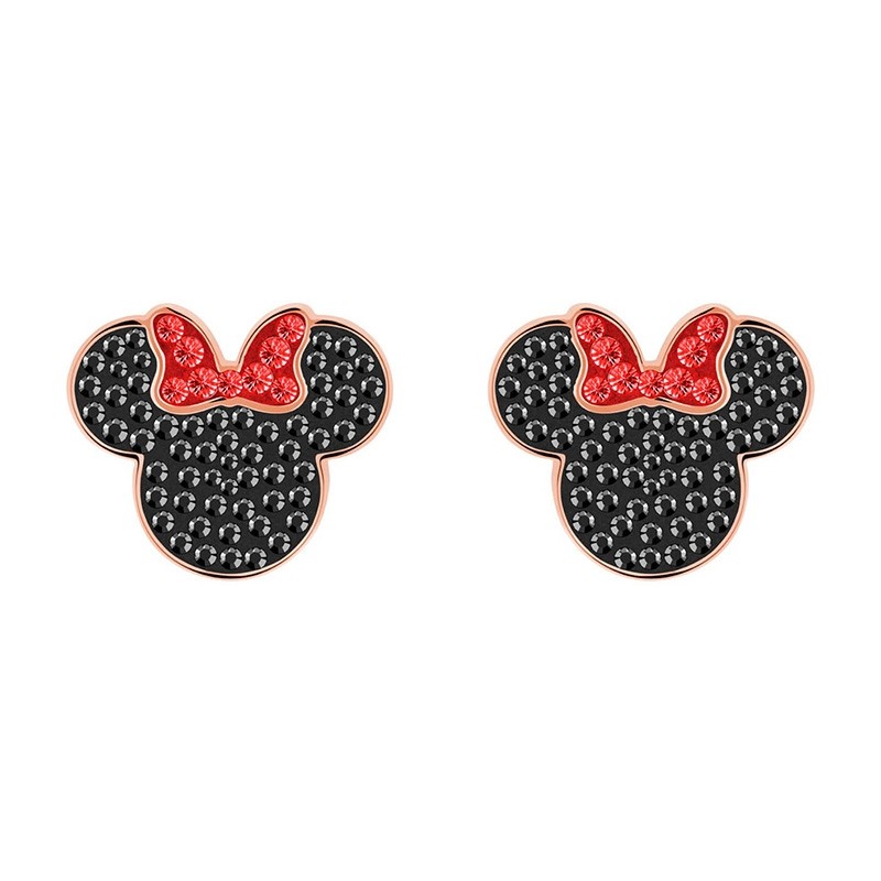 Boucles d'oreilles Swarovski Mickey et Minnie, métal plaqué or rose 5446390
