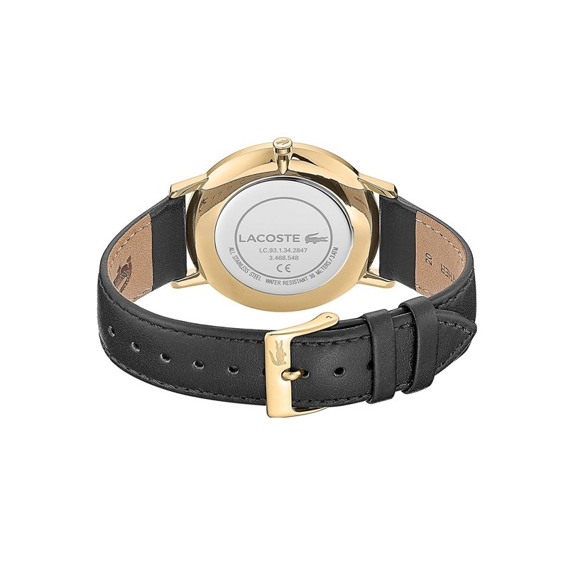 Montre LACOSTE homme cuir noir et acier plaqué 2011004