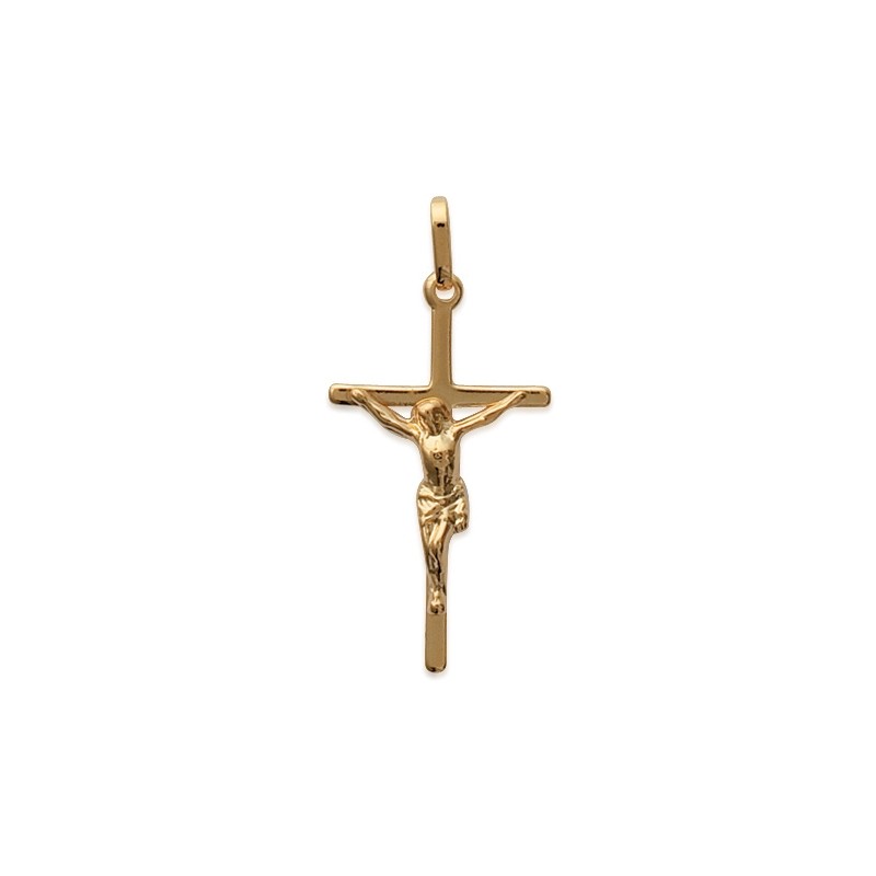 Pendentif croix et christ relief Carador enplaqué or