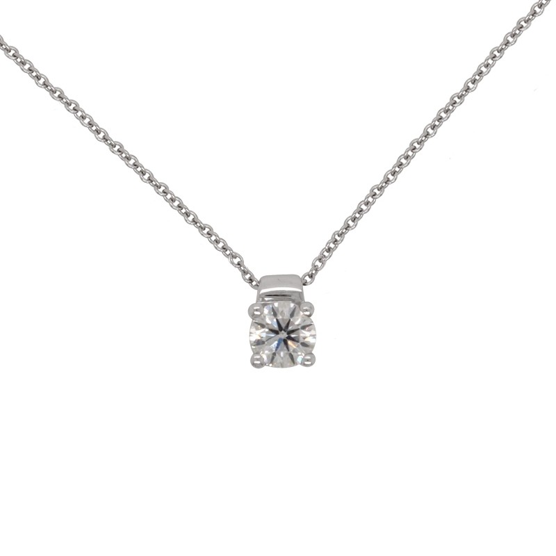Collier Femme Carador solitaire diamant 0,5 cts en or blanc 750/000 