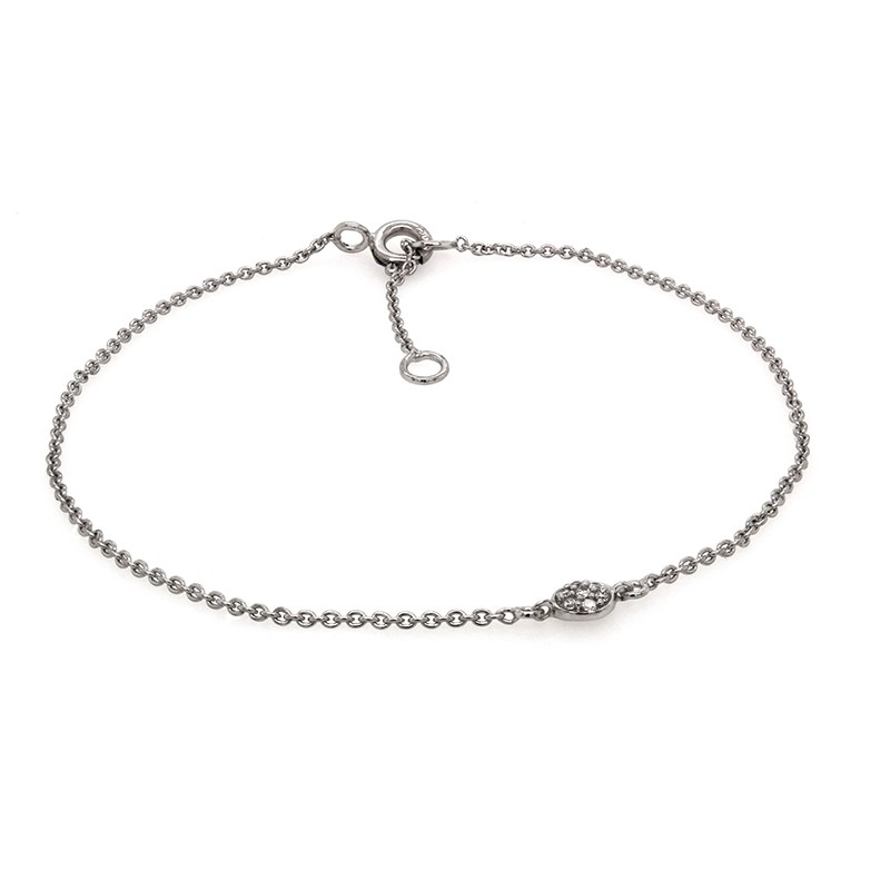 Bracelet Femme Carador pastille diamants 0,03 cts et or blanc 750/000