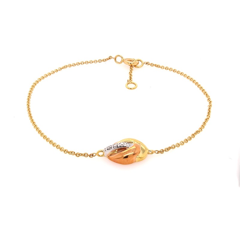 Bracelet Femme Carador fantaisie diamants 0,02 cts et or jaune, rose et blanc 750/000