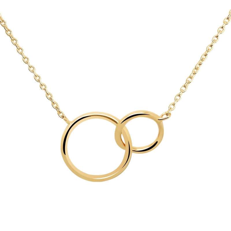 Collier femme Carador anneaux enlacés plaqué or