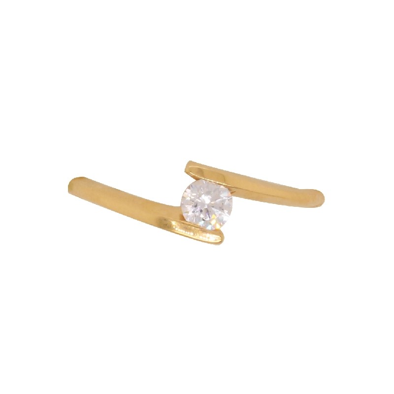 BAGUE SOLITAIRE CARADOR OR 750/000 OXYDE DE ZIRCONIMUM 