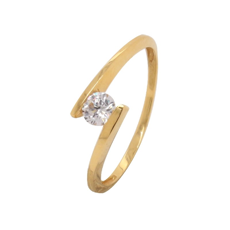 BAGUE SOLITAIRE CARADOR OR 750/000 OXYDE DE ZIRCONIMUM 