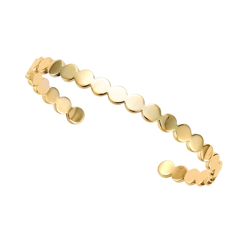 Jonc Carador pastilles en plaqué or