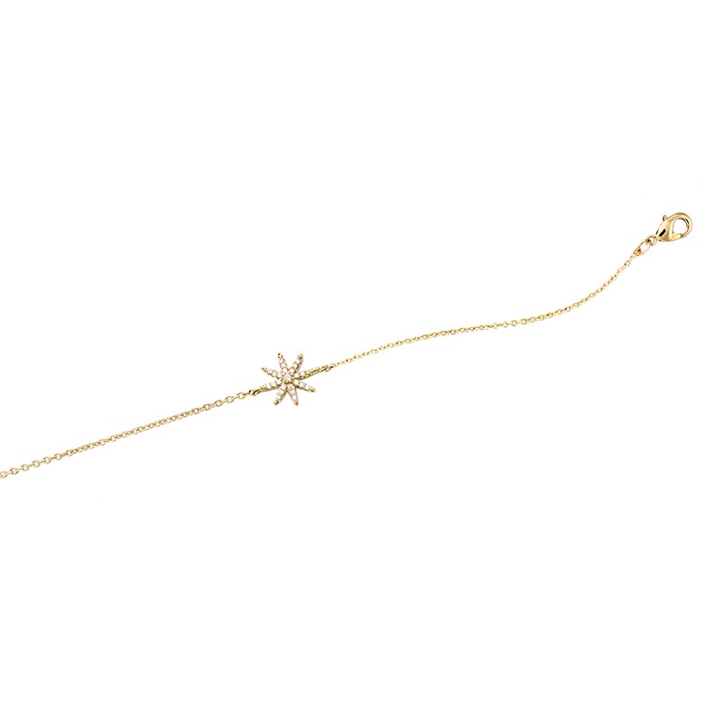 Bracelet souple Carador coeur évidé en plaqué or