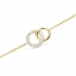 Bracelet souple Carador cercles enlacés en plaqué or et oxydes de zirconium