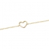 Bracelet souple Carador coeur évidé en plaqué or
