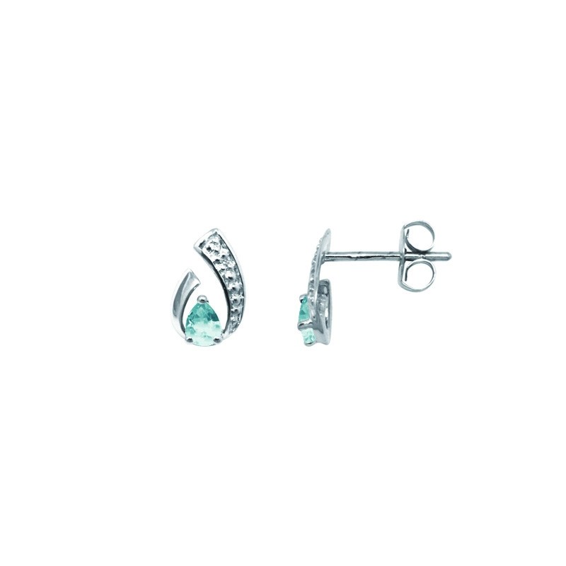 Boucles d'oreilles Carador goutte Topaze et Or blanc 375/000