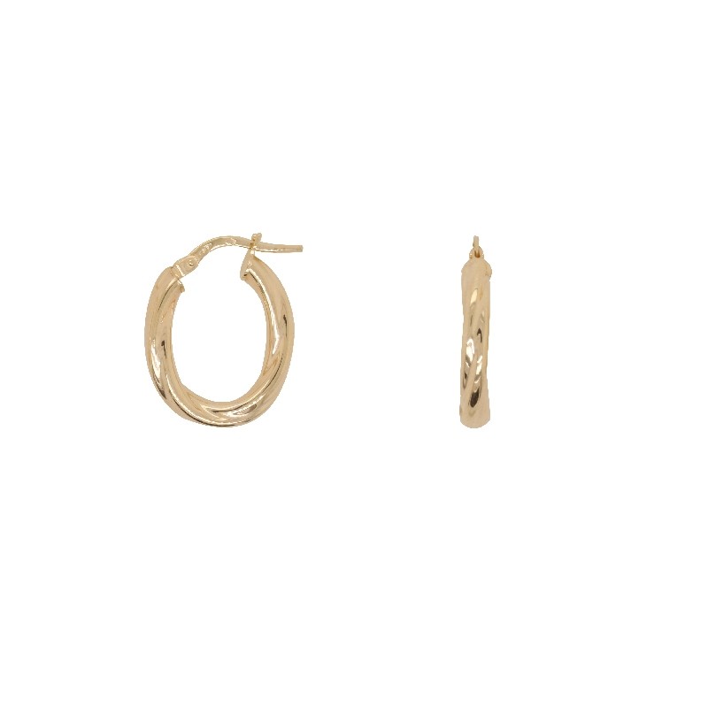 Boucles d'oreilles créoles ovalesor 750/000  CARADOR