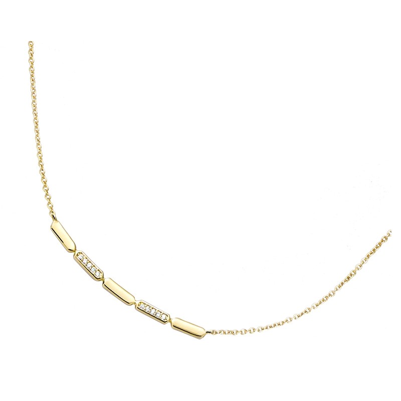 Collier Carador barrette en plaqué or et oxydes de zirconium