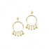 Boucles d'oreilles pendantes Carador rond et pampilles en plaqué or
