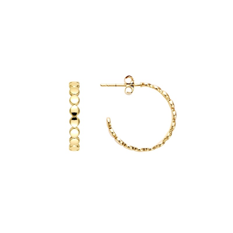 Boucles d'oreilles créoles Carador pastilles en plaqué or 