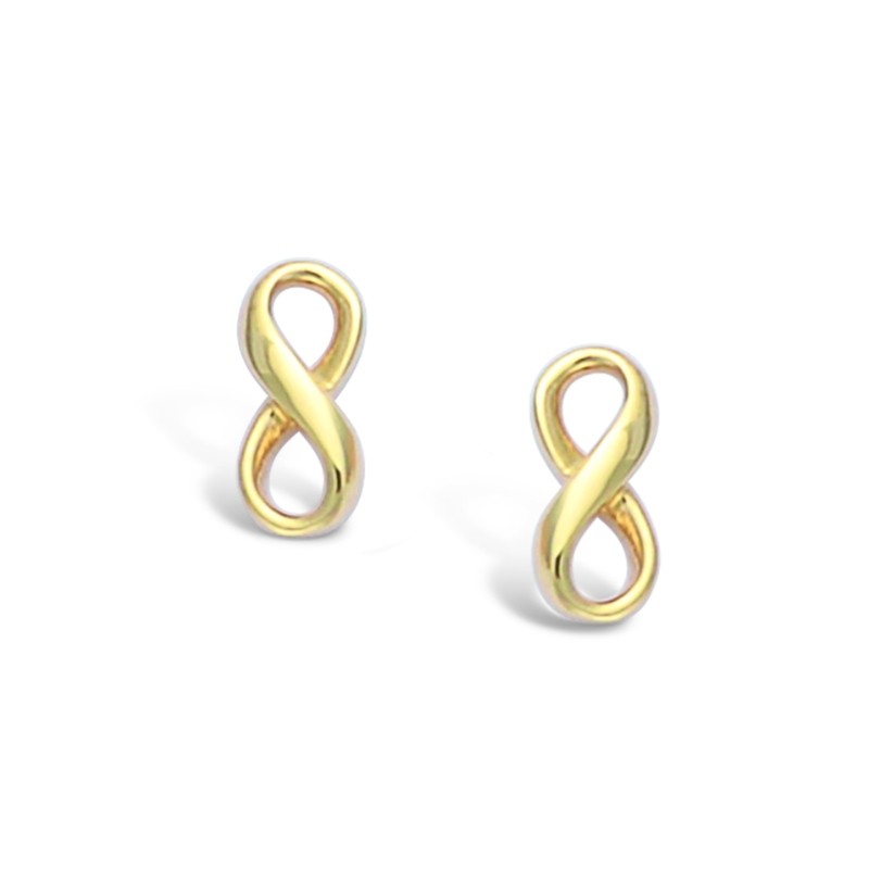 Boucles d'oreilles clous Carador motif infini en plaqué or