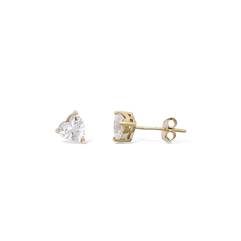 Boucles d'oreilles clous Carador oxyde de zirconium coeur