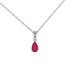 Collier Carador Or Blanc 18K Pierres Diamant et Rubis