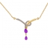 Collier Carador en Or Jaune 18K Diamants et Amethyste
