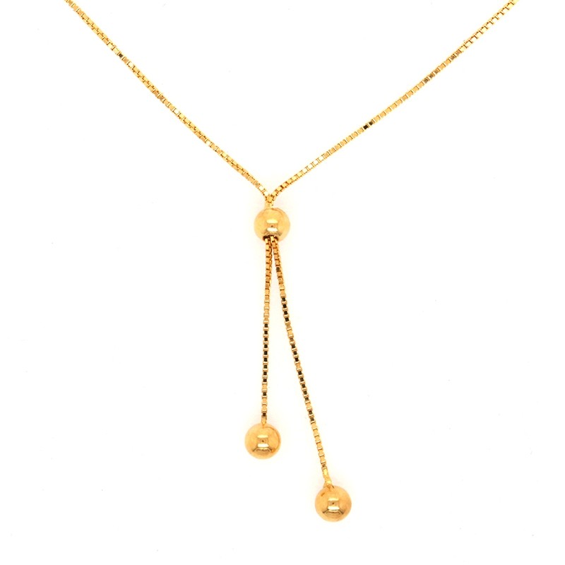 Collier Carador en Or Jaune 18K Pendentif fantaisie billes