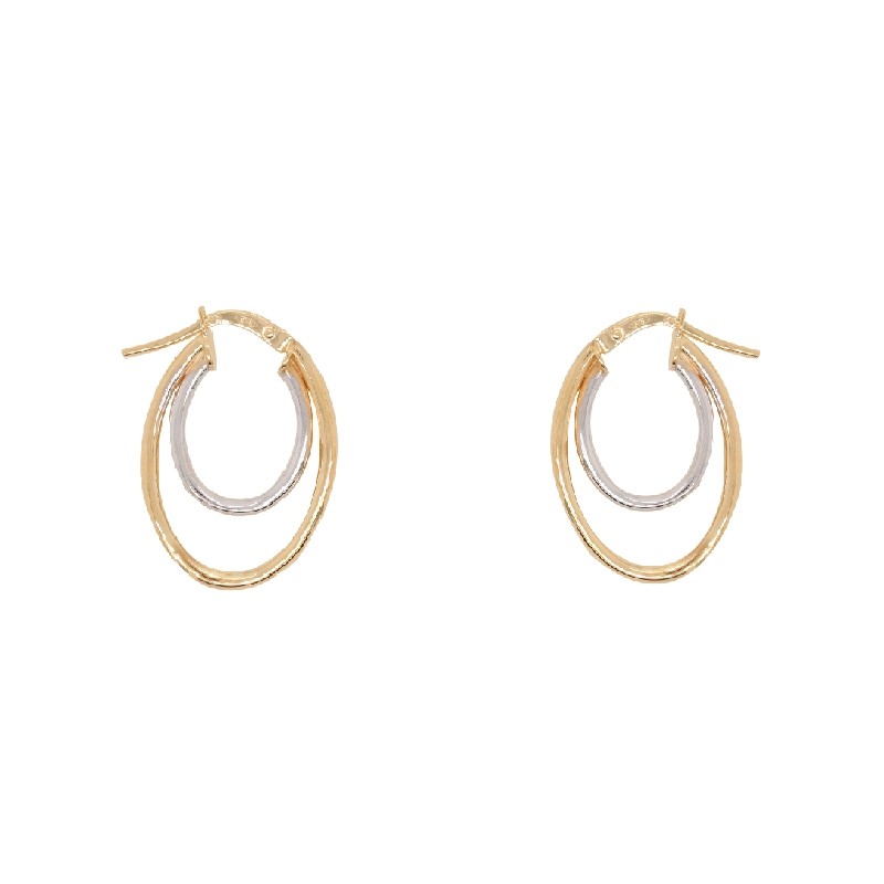 Boucles d'oreilles bicolores en or 375/000 CARADOR
