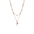 Collier Fossil double breloque en acier doré rose JF03150791