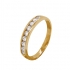Alliance demi tour serti rail en or jaune 750/000 oxydes