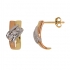 Boucles d'oreilles demi-créoles Caradoror tricolore 750/000 et diamants 0,05 cts