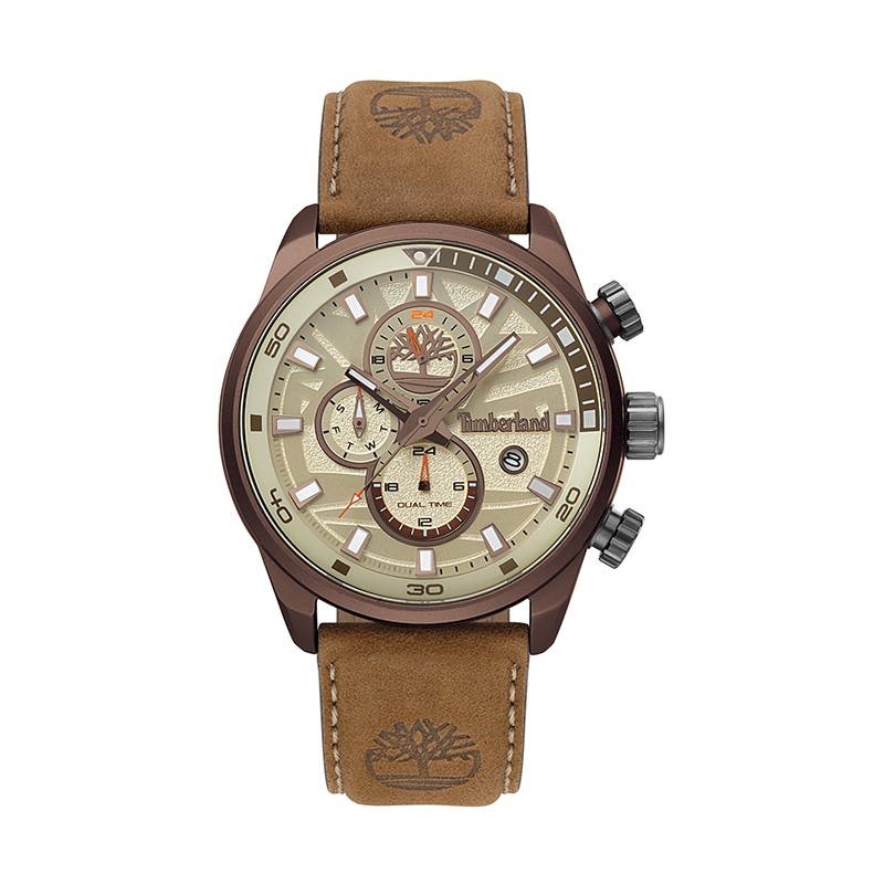 Montre Homme Timberland Henniker II cuir marron clair 14816JLBN/07