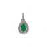 Pendentif Femme Or Blanc Emeraude Diamants 750/000