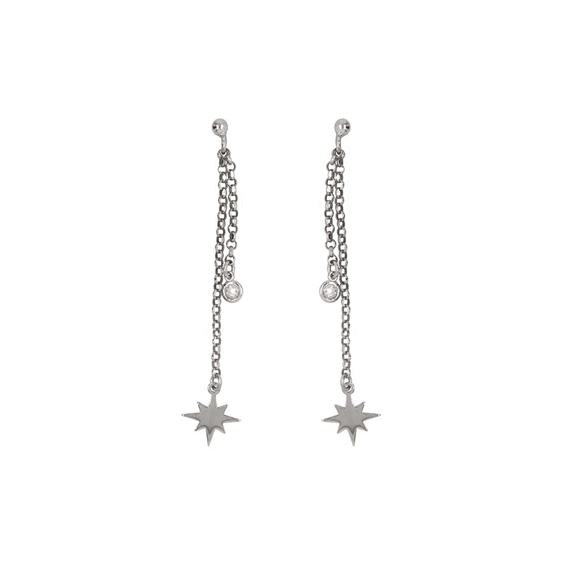 Boucles d'oreilles Silver Pop étoile argent 925/000 et oxyde de zirconium
