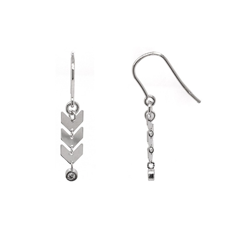 Boucles d'oreilles Silver Pop flêches argent 925/000 et oxyde de zirconium