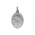 Médaille ovale Carador vierge et l'enfant en or blanc 750/000