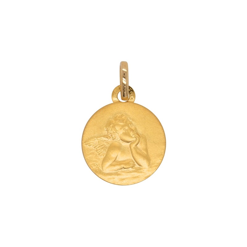 Médaille ronde Carador ange or jaune 750/000