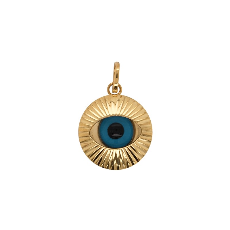 Pendentif ronde Carador oeil grec en or 750/000