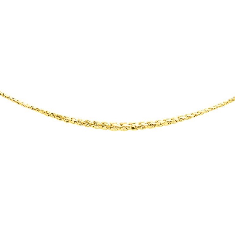 Collier CARADOR maille palmier  fantaisie en or jaune 18 CARATS