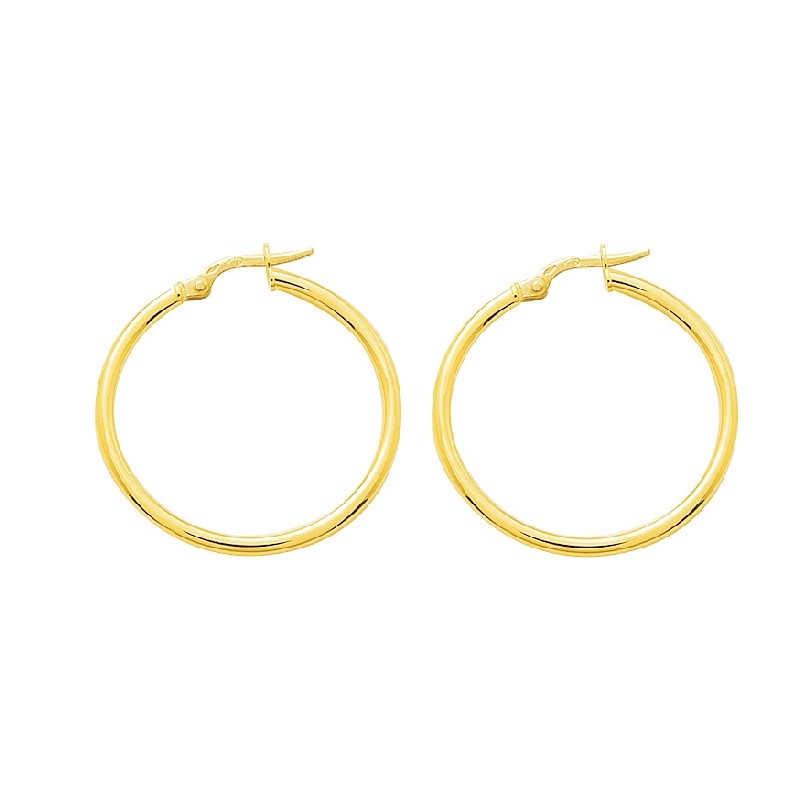 Boucles d'oreilles créoles or 375/000 CARADOR 4cm