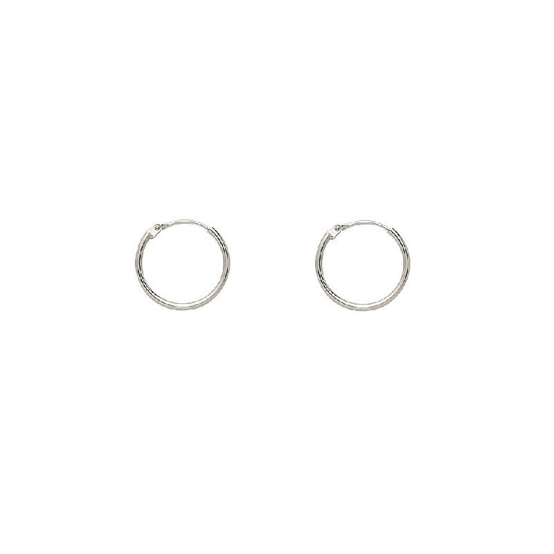 Boucles d'oreilles Créoles Carador en or blanc 750/00 diamètre 14 mm