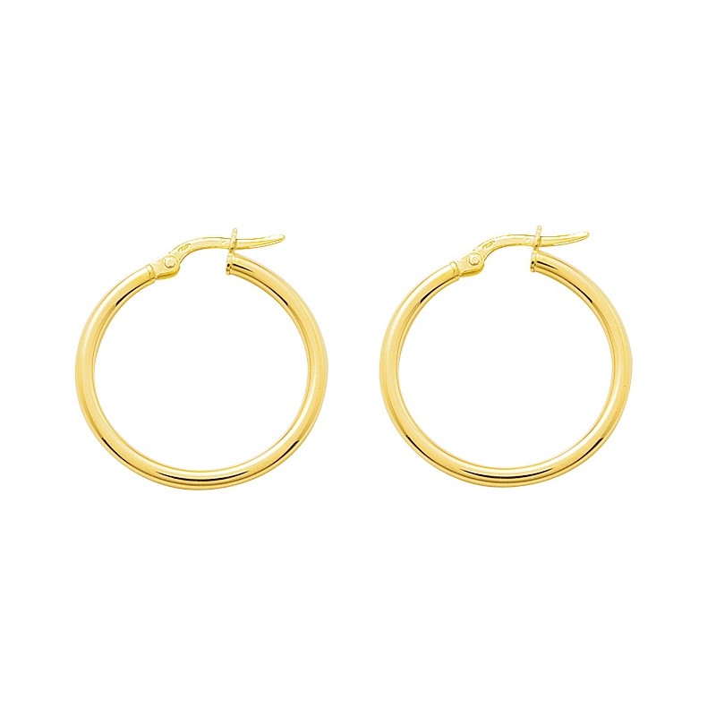 Boucles d'oreilles créoles or 375/000 CARADOR 3.5cm