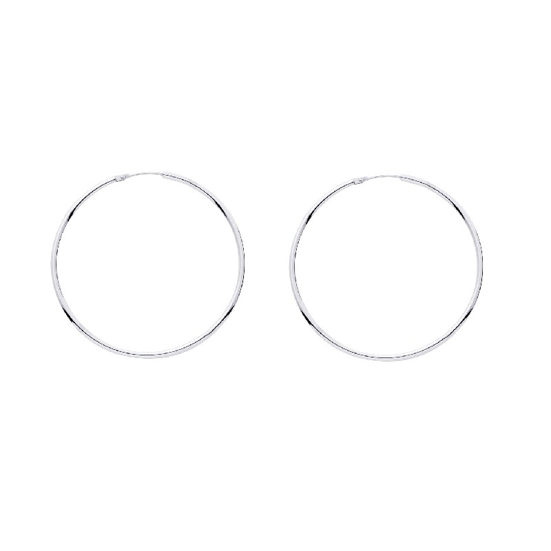 Boucles d'oreilles Créoles Carador en or blanc 750/00 diamètre 42 mm