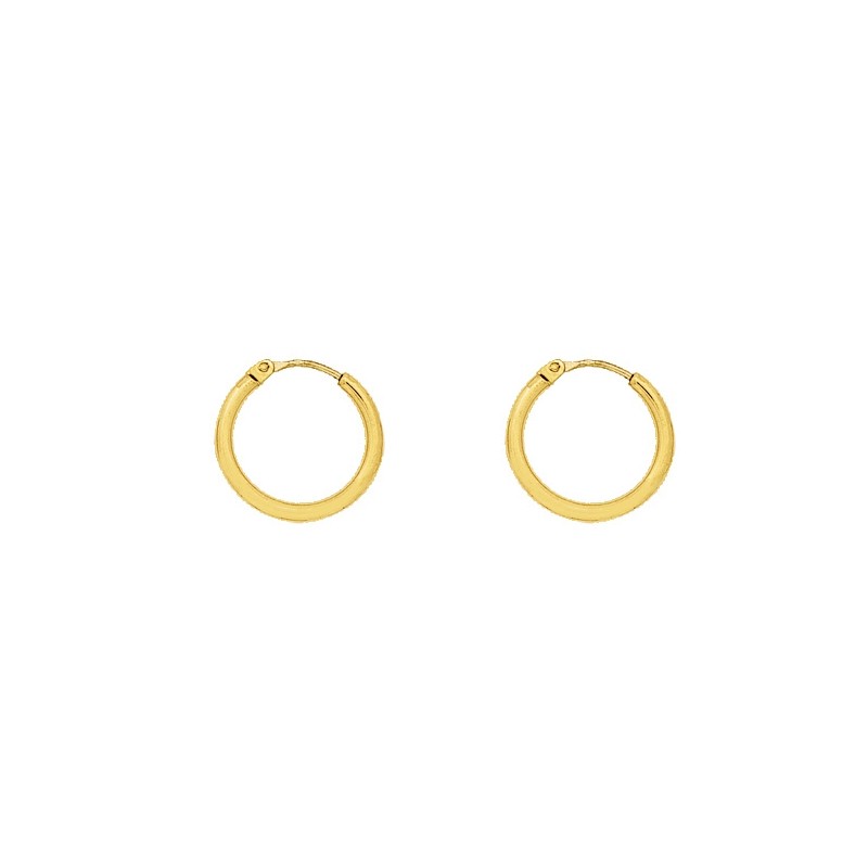 Boucles d'oreilles Créoles Carador en or jaune 750/00 diamètre 17 mm