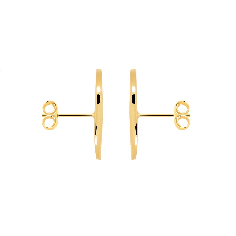 Boucles d'oreilles Carador virgule empierrée en or jaune 375/000 et zircons