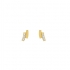 Boucles d'oreilles Carador trilogie double barrette en or jaune 375/000 et oxydes de zirconium