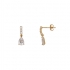 Boucles d'oreilles Carador trilogie accompagnée d'une goutte d'eau en or jaune 375/000 et oxydes de zirconium