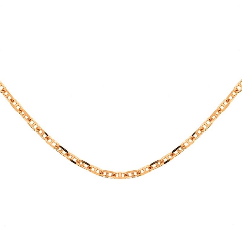 Collier or jaune 375/000 CARADOR en maille forçat marine diamantée