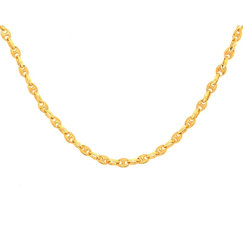 Collier or jaune 750/000 CARADOR en maille grain de café fine